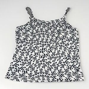Juicy Couture Women's Tank Top Gray Large All Over Print Cami Pajama Sleepwear